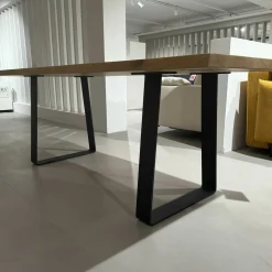 Esstisch Wildeiche Gebürstet Natur Kufengestell Metall Schwarz Lackiert