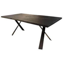 Esstisch WK854-14 Wildeiche Massiv Gebürstet Geköhlt Geölt