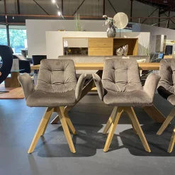 Esstischgruppe 4-er Stuhlgruppe Ennaj 2 Armlehner 2 Stühle 1 Bank