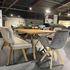 Esstischgruppe 4-er Stuhlgruppe Ennaj 2 Armlehner 2 Stühle 1 Bank