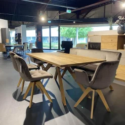 Esstischgruppe 4-er Stuhlgruppe Ennaj 2 Armlehner 2 Stühle 1 Bank