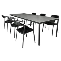 Esstischgruppe Large 972 Keramik Gestell Pulverbeschichteter Stahl Mit 6 Stühlen