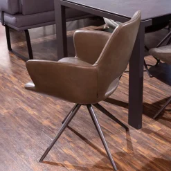 Esstischgruppe MR Navarra Platte Dekton Laos Industrial Metallgestell Mit 6 Stühlen