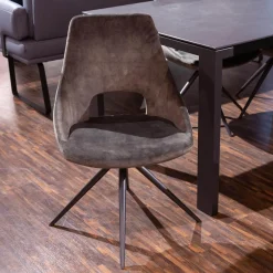 Esstischgruppe MR Navarra Platte Dekton Laos Industrial Metallgestell Mit 6 Stühlen