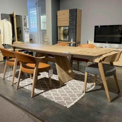 Esstischgruppe V-Rock Mit 4 Stühlen Mit Armlehnen Und 2 Stühlen Ohne Armlehnen Alteiche Rustiko