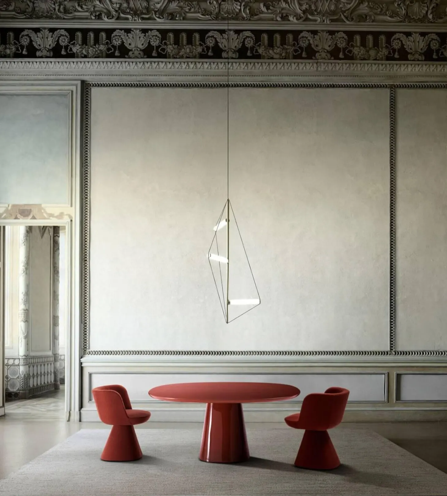 Esszimmerstuhl Flair O Stoff Rattier Sara Safran Rot Innenrahmen Stahlrohr