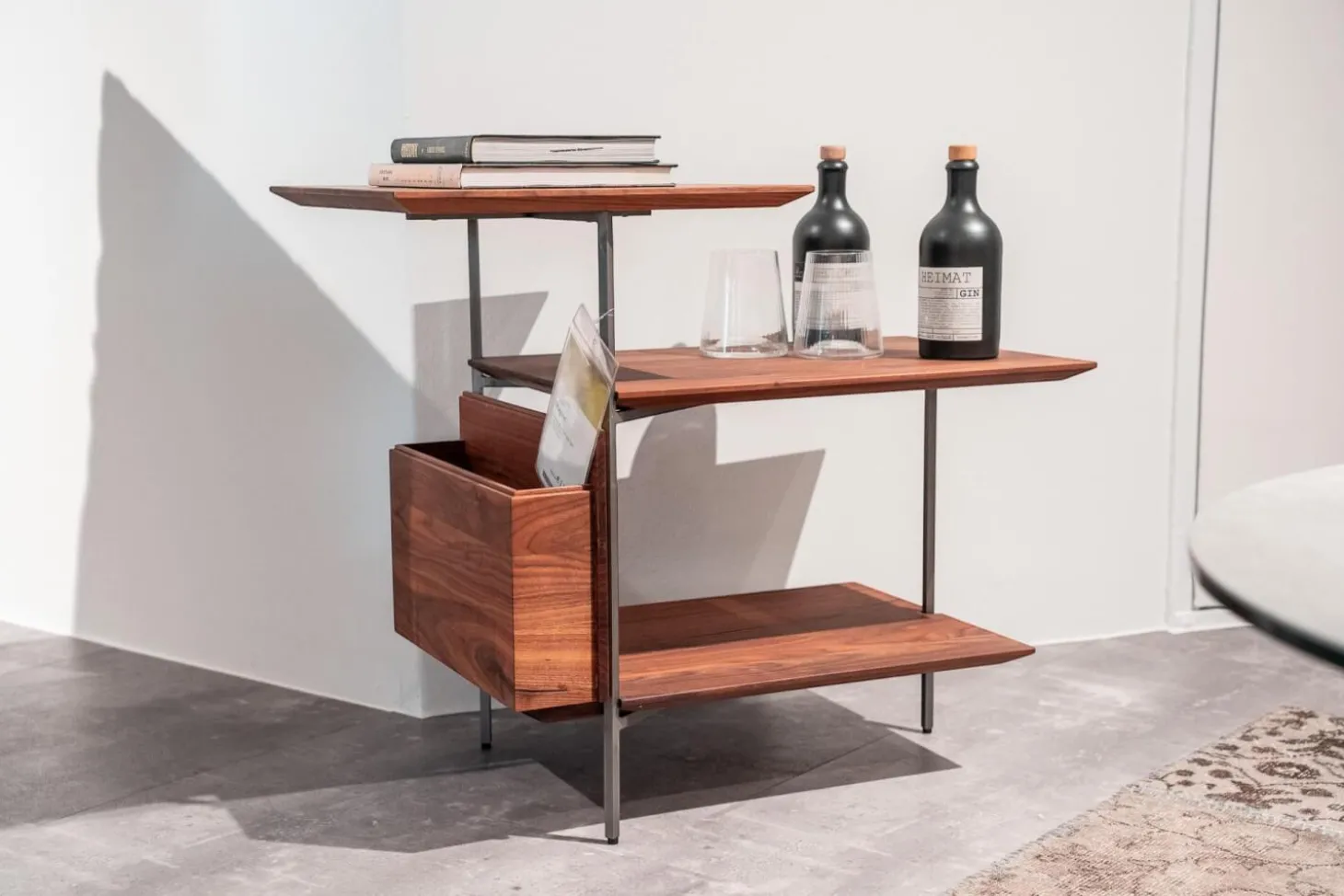 Etagere Beistelltisch 39043-0 Nussbaum Astig Massiv Natur