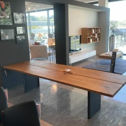 Fixtisch Echt.zeit Holz Eiche Gebürstet Urig Naturöl Gestell Schwarz Metallwangen