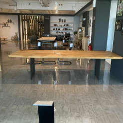 Fixtisch Echt.zeit Holz Eiche Gebürstet Urig Naturöl Gestell Schwarz Metallwangen