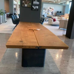 Fixtisch Echt.zeit Holz Eiche Gebürstet Urig Naturöl Gestell Schwarz Metallwangen