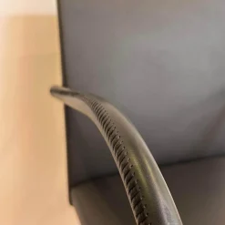 Freischwinger George 1572 Leder Congress 251 Black Schwarz Gestell Rundrohrstahl Hochglanz Verchromt