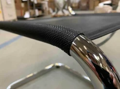 Freischwinger Stuhl S33 Stoff Schwarz Gestell Verchromt