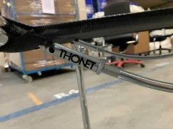 Freischwinger Stuhl S33 Stoff Schwarz Gestell Verchromt