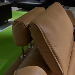 Funktionseckgarnitur 4057 IL Leder Vivre Honey VZ Metallfuß Schwarz Mit Hocker