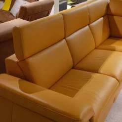 Funktionseckgarnitur Relaxa 6 0 Leder Punch Curry Gelb Metallwinkelfuß Aluminium Gebürstet