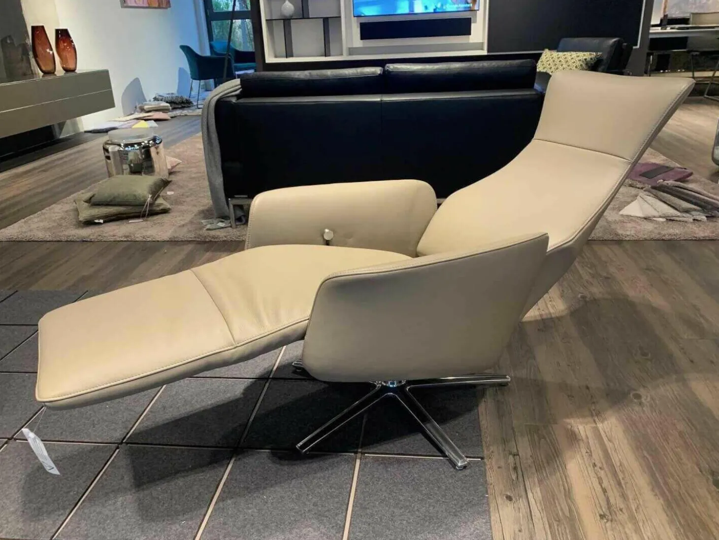 Funktionssessel Cleo Leder Taupe A91