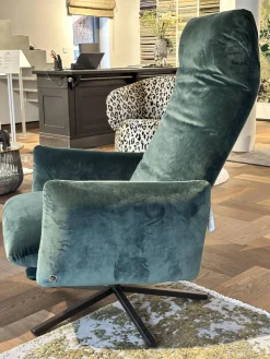 Funktionssessel Heavens Place Stoff Carlucci City Velvet CA7832 087 T Grün Sternfuß Metall Schwarz