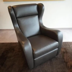 Funktionssessel Mama Mia Mit Hocker Leder Soft Grip 228 Dunkelbraun