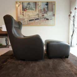 Funktionssessel Mama Mia Mit Hocker Leder Soft Grip 228 Dunkelbraun