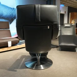 Funktionssessel Yoko No 12 VM Leder C Classic Pepper Schwarz Grau Gabel Alu Matt Schwarz