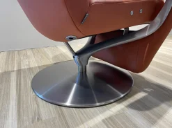 Funktionssessel Yoko No2 Leder C Revolution Paprika Orange Drehteller Nickel Satiniert Motorisch Verstellbar