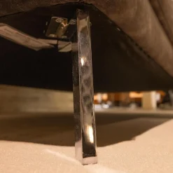 Funktionssofa 738 SK Stoff Craft Stone 8 Grau Metallfuß 283 Chrom Glänzend Mit Drehsitzfunktion Und Kissen