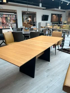 Funktionstisch Vari Platte Echtholzfurnier Asteiceh Natur Wangen MDF Schwarz Struktur Mit Synchronauszug