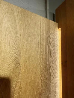 Garderobe 6004 Kerneiche Massiv Natur Gebürstet Braun Riffholzapplikationen Absatz Naturgraues Mattglas Sitzbank Stoff 30/97