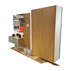 Garderobe Eiche Naturöl Und Glas Pearl Weiß Inklusive 4 Schuhfächer Aus Holz