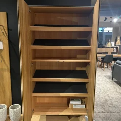 Garderobe Eiche Naturöl Und Glas Pearl Weiß Inklusive 4 Schuhfächer Aus Holz