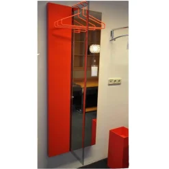 Garderobe Flip Lack Koralle Hochglanz Mantelstange Chrom Mit 3 Haken