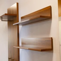 Garderobe Kira 24728 Nussbaum Nova Lack Terra Hochglanz Grau Griffe Metall