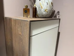 Garderobe Lina Asteiche Gebürstet Tabak Geölt Gestell Metall Schwarz Mit Sichtböden