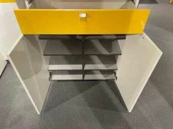 Garderobe MC UNA Weiß Hochglanz 60HG Mit Gelben Akzenten Hochglanz 75HG