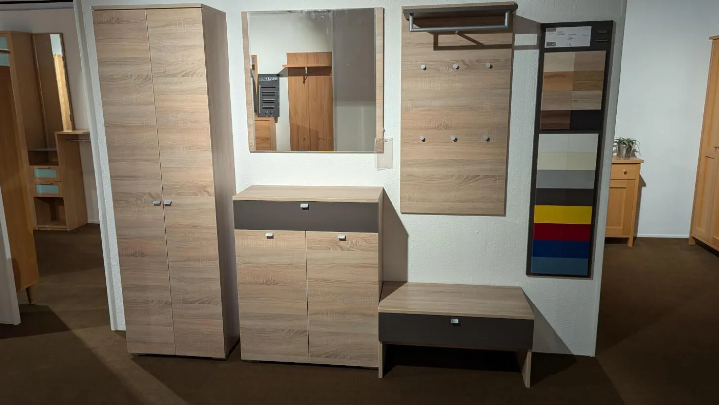 Garderobe Multi Color Una Bardolino Eiche Dekor Absetzung Lava Dekor Grau