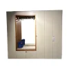 Garderobe Multi Forma Lack Seidengrau Akzent Kernnussbaum Sitzpolster Kunstleder S453 Taupe Beige