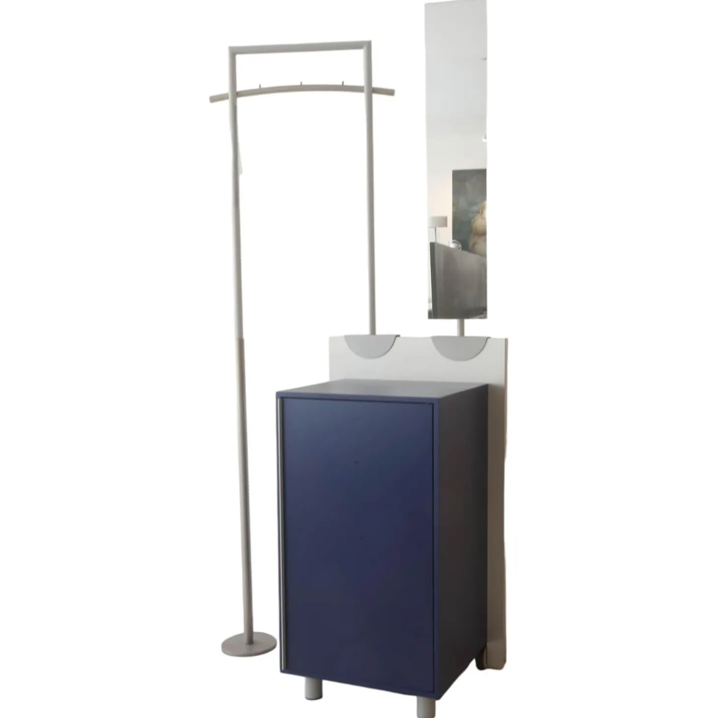 Garderobe Paco Paneel 11 Abet Millerighe Blau Mit Spiegel Und Garderobensattel