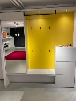 Garderobe Tando Glattlack 407 Steingrau Weiß Grau Paneel Glattlack 496 Lemon Gelb Mit Beleuchtung