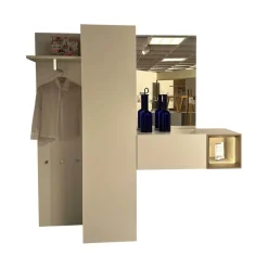 Garderobe Tetrim Lack Reinweiss Rahmen Silberfarbig