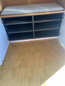 Garderobenschrank Cabin Lack Grau Weiß Innen Melamin 0776 Dunkelgrau Nische Eiche Matt Mit Kissen