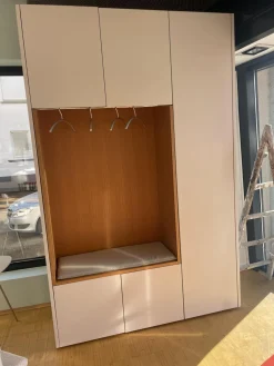 Garderobenschrank Cabin Lack Grau Weiß Innen Melamin 0776 Dunkelgrau Nische Eiche Matt Mit Kissen