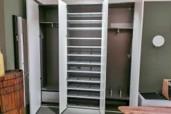 Garderobenschrank Stripes MDF Schneeweiß Weiß Lackiert