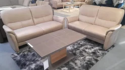 Garnitur 50026 Leder Cloud Muschel Beige Füße M 03 Metall