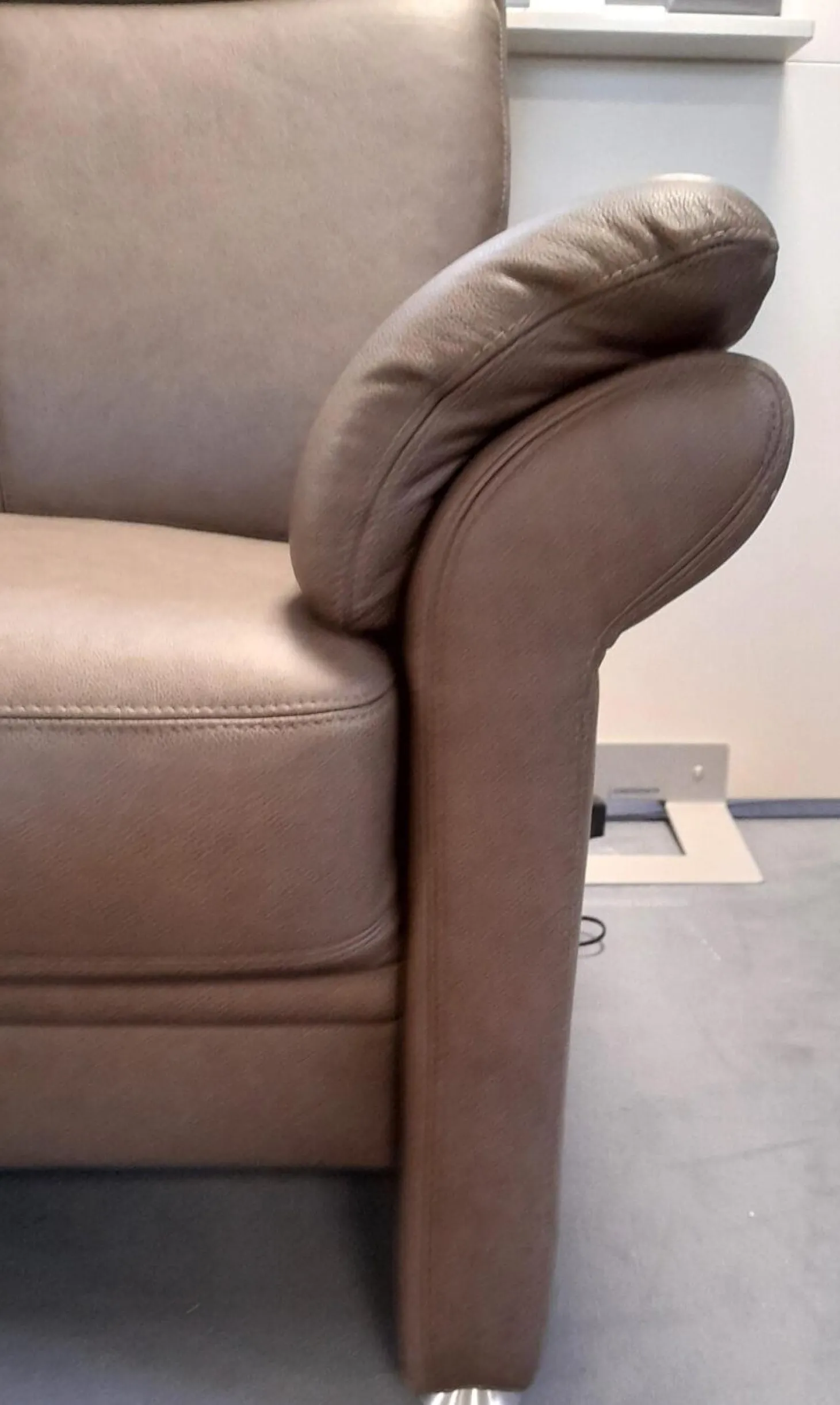 Garnitur 50018 Leder Impression Muskat Braun Füße M 03 Metall