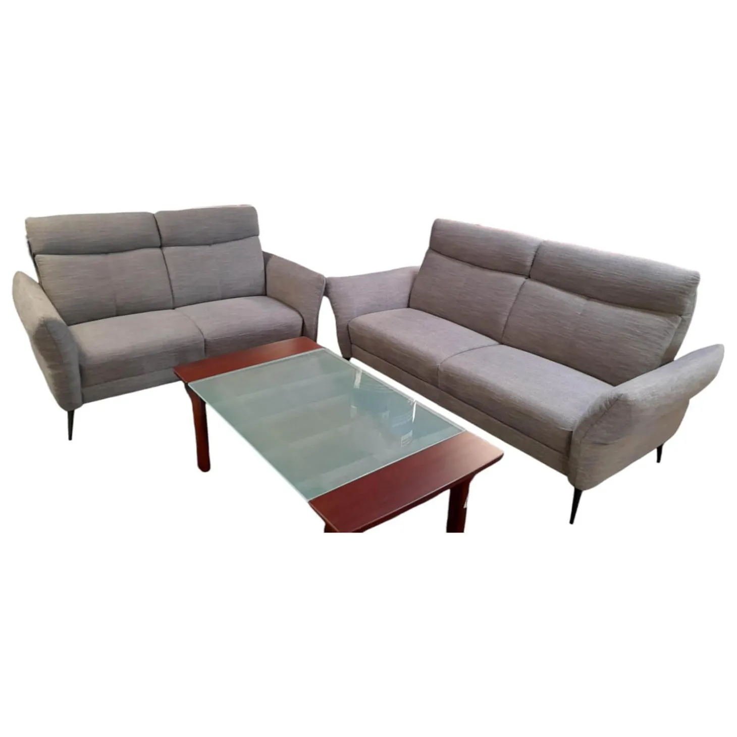 Garnitur 50023 Stoff Lavado Fresh Grau Füße M 20 Schwarz Matt