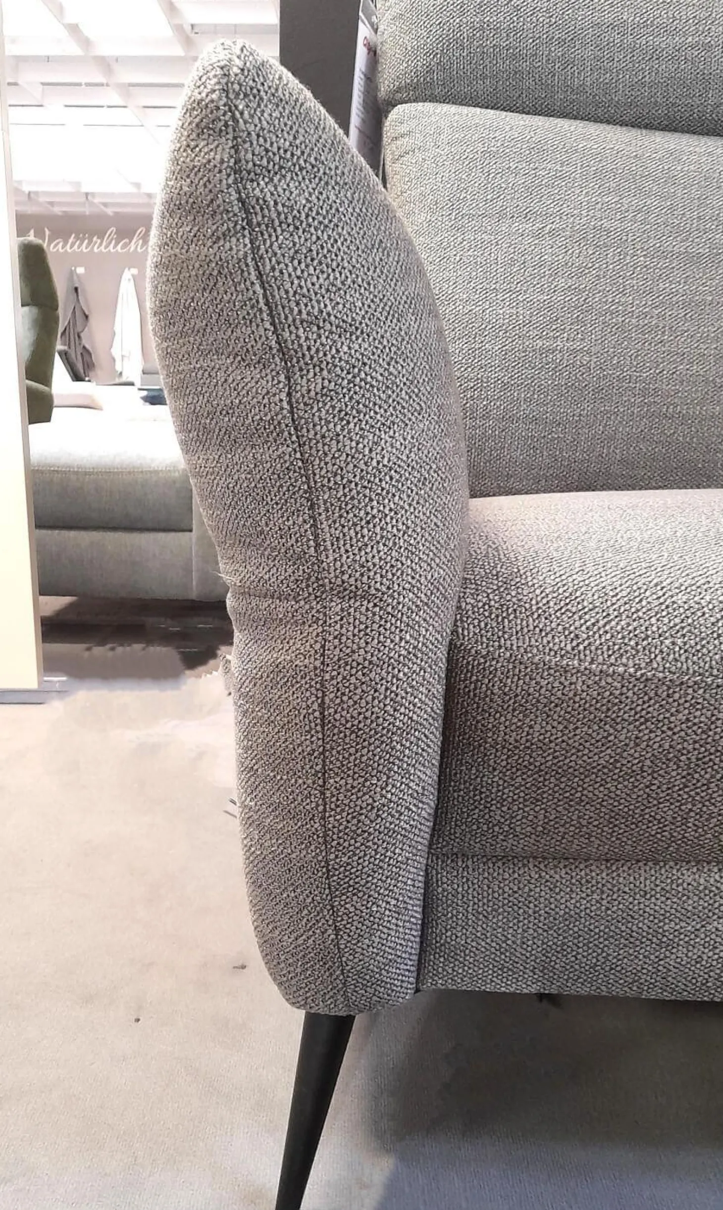 Garnitur 50023 Stoff Lavado Fresh Grau Füße M 20 Schwarz Matt