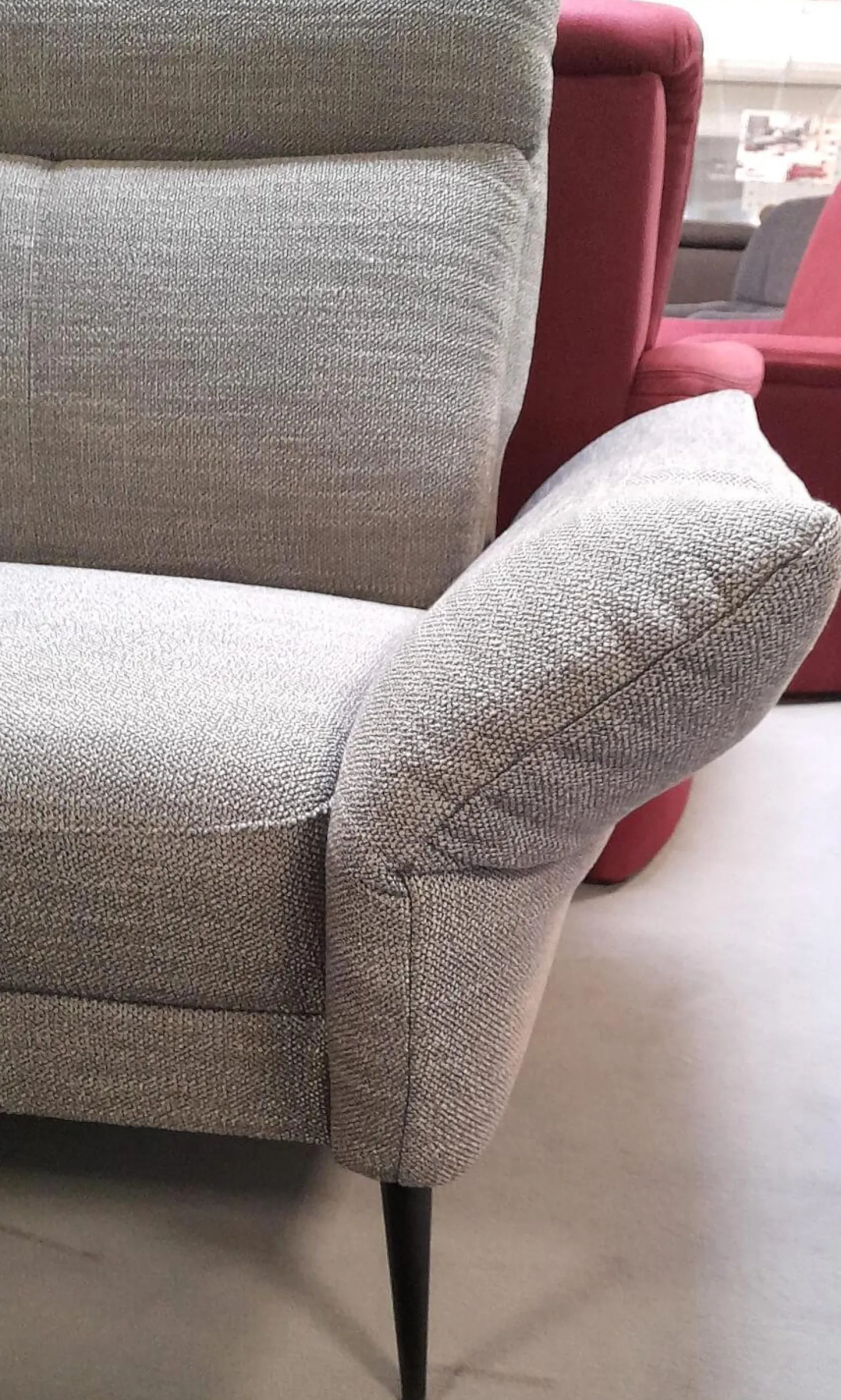 Garnitur 50023 Stoff Lavado Fresh Grau Füße M 20 Schwarz Matt