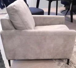 Garnitur 34102 Stoff V 5221 Light Grey Grau Fuß FS 1 Schwarz mit Sessel