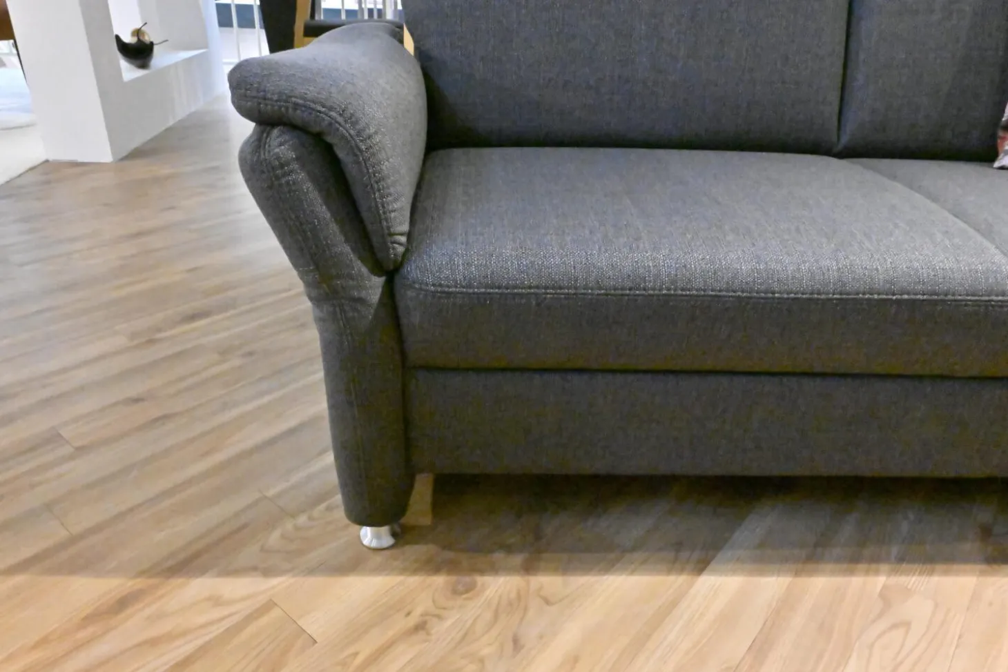 Garnitur 266 System 10 Bezug Stoff 0634 06 Grau Füße Aluminium F566 50 Ohne Kopfstütze Und Sofakissen