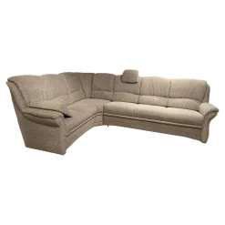 Garnitur Aachen Stoff Q2 Uni Eisblau Grau mit Sessel